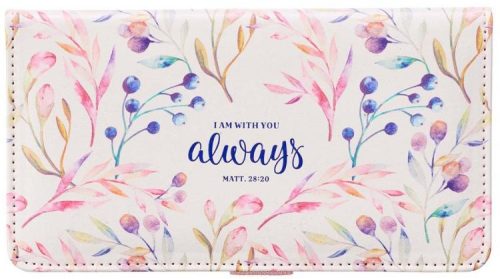 1220000137363 I Am With You Always Faux Leather Checkbook Cover Matthew 28:20