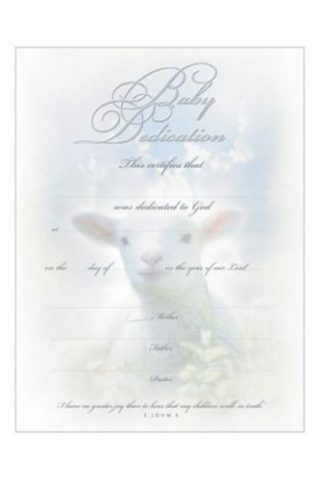 730817304144 Baby Dedication Certificate Pack Of 6