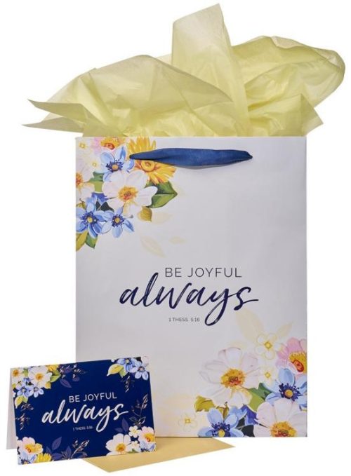 1220000138308 Be Joyful Always Large With Card And Tissue