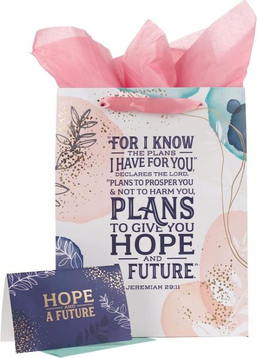 1220000322349 For I Know The Plans I Have For You Gift Bag With Card Jeremiah 29:11