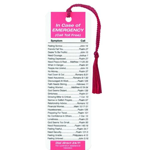 603799346627 In Case Of Emergency Tassel Bookmark