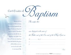 634337782881 Certificate Of Baptism Romans 6:3-4 KJV Pack Of 6