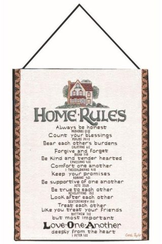 725734382375 Home Rules Tapestry Bannerette