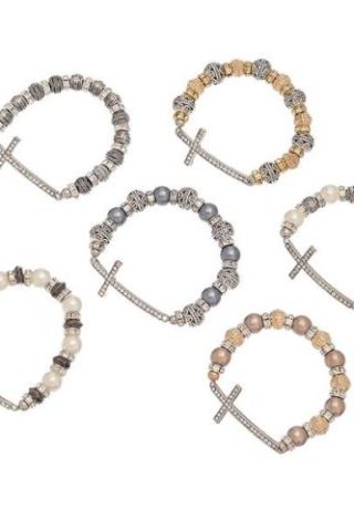 780932673755 Pearl And Stone Cross (Bracelet/Wristband)