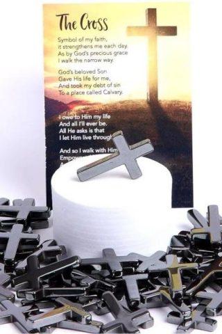 788200568048 Hematite Pocket Cross With Wallet Card Pack Of 50