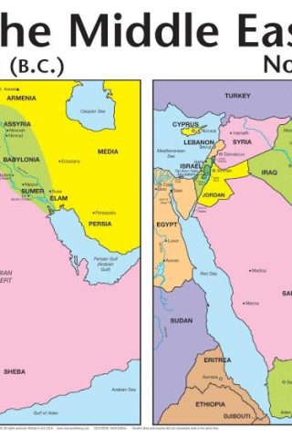 9789901980420 Middle East Then And Now Wall Chart Laminated