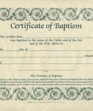 9780805472844 Certificate Of Baptism