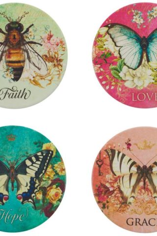 1220000322745 Secret Garden 4 Piece Ceramic Coaster Set