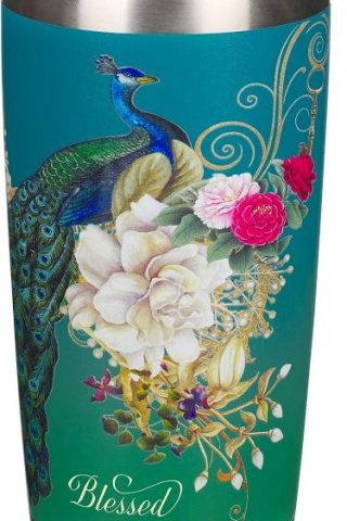 1220000322820 Blessed Blue Peacock Stainless Steel Travel Tumbler