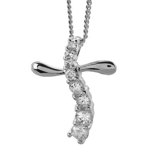 714611138518 Journey Cross With CZ Stones