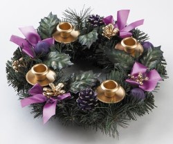 871241003033 Purple Ribbon Advent Wreath