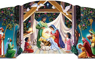 871241009011 Visiting The Manger Free Standing Advent Calendar