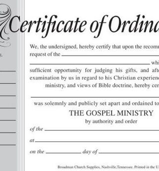 9780805472806 Certificate Of Ordination Minister Billfold