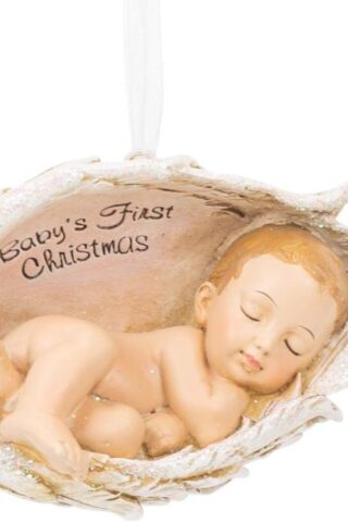 089945375220 Babys First Christmas Baby In Wings (Ornament)