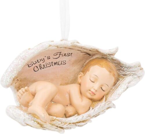 089945375220 Babys First Christmas Baby In Wings (Ornament)