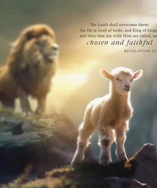 656200858547 Lamb Shall Overcome Them Ornate Tabletop Decor