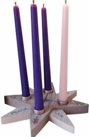 785525312929 Advent Star Candle Holder With Candles