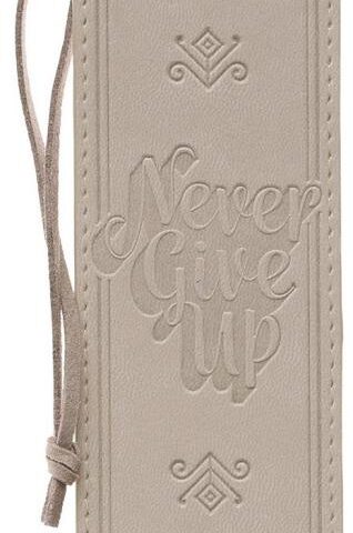 1220000138650 Never Give Up Gray Faux Leather