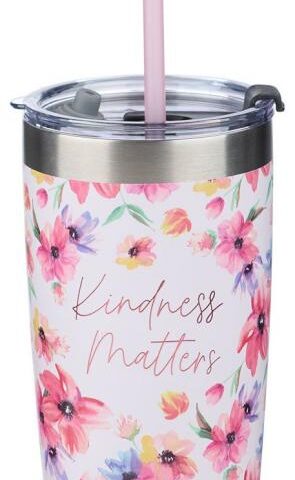 1220000138797 Kindness Matters Stainless Steel Travel Mug With Reusable Straw