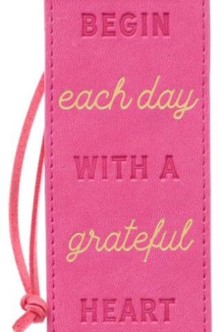 1220000138605 Begin Each Day With A Grateful Heart Pink Faux Leather