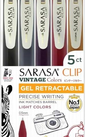 045888474451 Sarasa Clip Gel Pen Set Vintage Colors