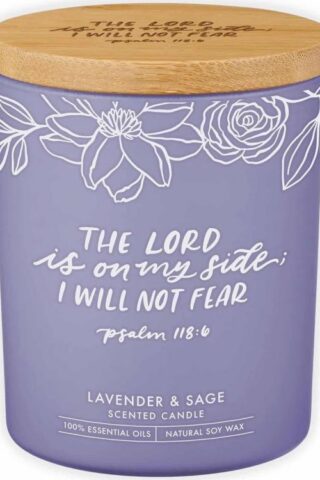 1220000328327 I Will Not Fear Lavender And Sage Candle In A Glass Jar Psalm 118:6