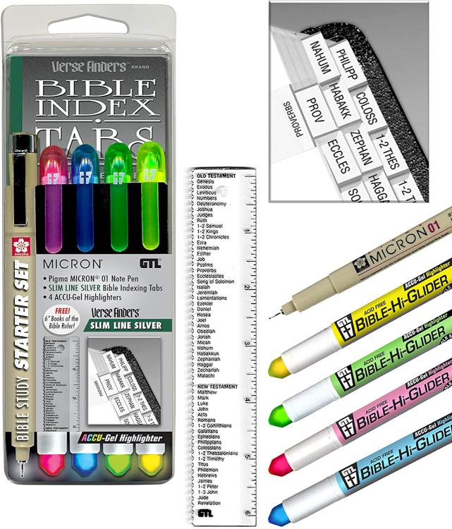 634989364374 Bible Study Starter Set Slim Line Silver