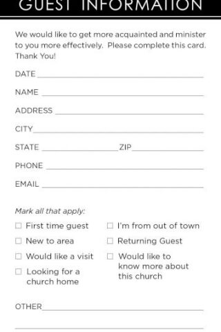 9780805487381 Welcome Guest Information Card