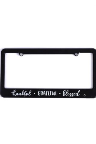 788200878048 Thankful Grateful Blessed Auto Tag Frame